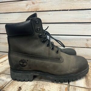 Timberland 10073 Men's Premium 6‑Inch Waterproof Boot, black nubuck Sz 7W